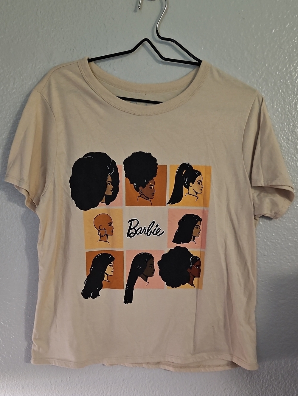 Barbie Diverse Hair Graphic Tee Size XL Cream Hybrid Apparel 2023